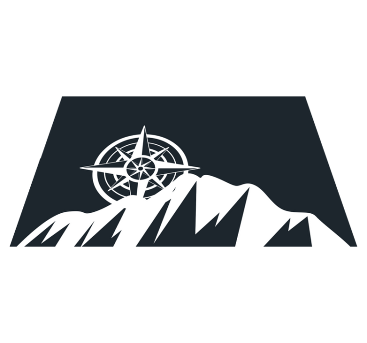 Tischset text im bergkompass design - TenStickers