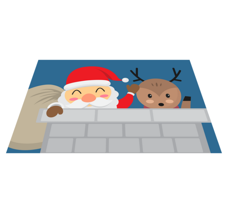 Tischset weihnachten mit weihnachtsmann und rentier - TenStickers