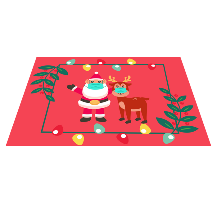 Tischset Weihnachten Vorsichtiger weihnachtsmann und rentier - TenStickers