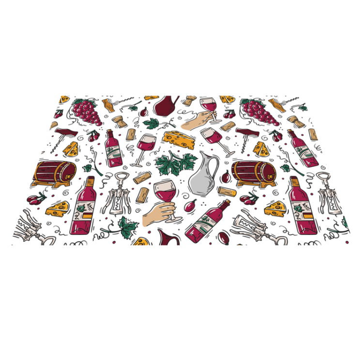 Tischsets originell im wein und käse design - TenStickers
