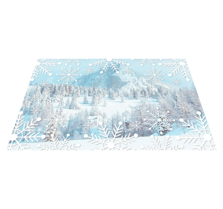 Tischset weihnachten schneeflocken winterlandschaft - TenStickers