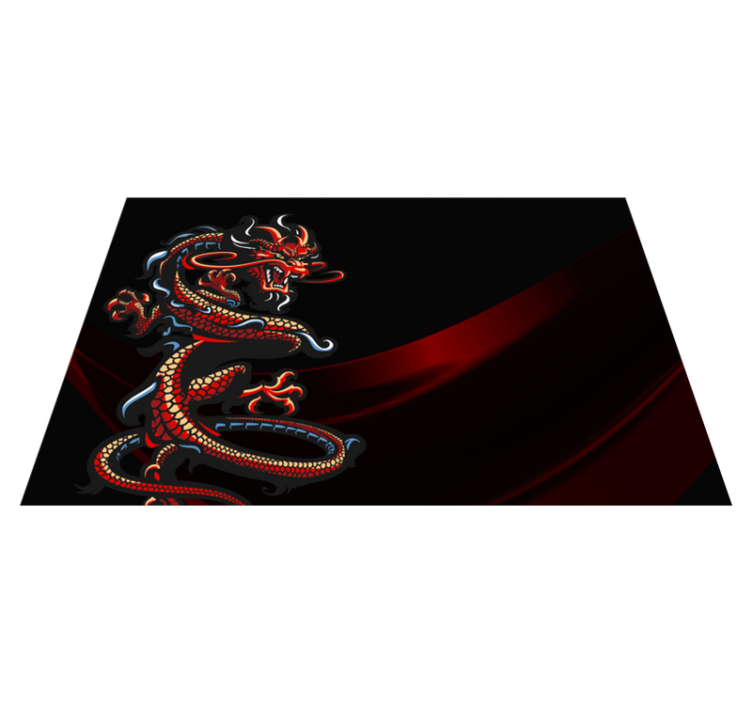 Tischsets originell Dunkler zusammengerollter drache - TenStickers