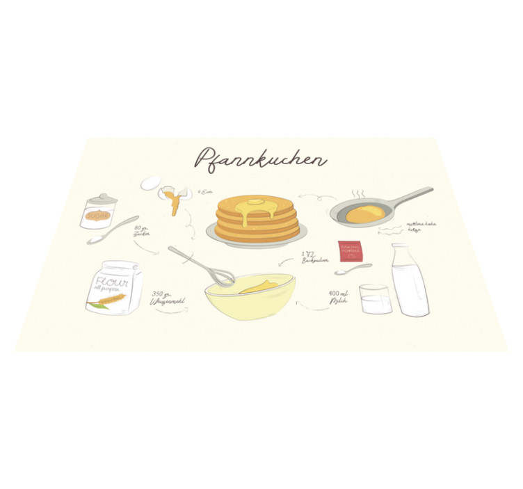 Tischset Minimalistisches Pfannkuchen Rezept - TenStickers