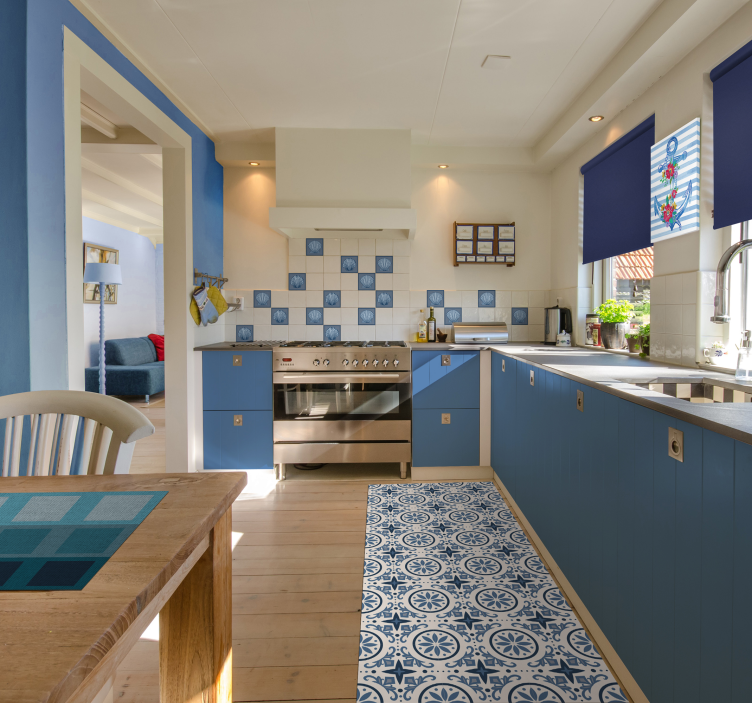 Moderne Tischsets mit blauen Quadraten - TenStickers