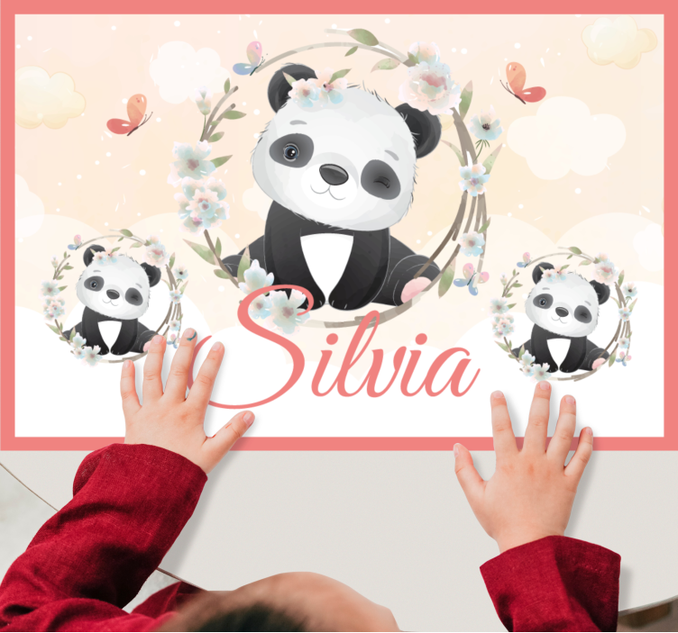 Tischset kinder panda arrangement - TenStickers