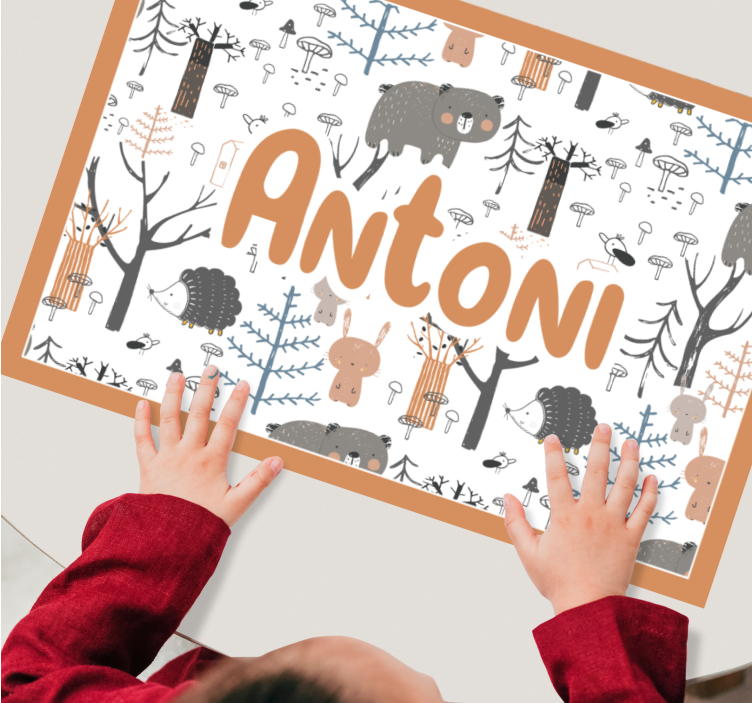 Tischset Kinder Skandinavischer wald mit tieren - TenStickers