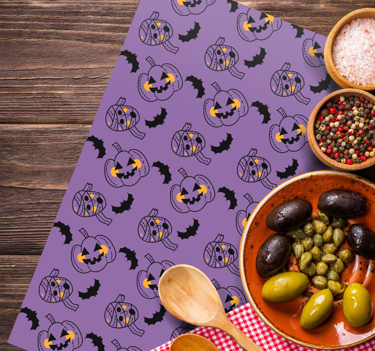 Tischset rechteckig Halloween mumien fledermäuse und cupkins - TenStickers