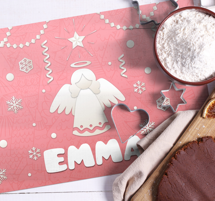 Tischset Weihnachten Weihnachten engel und bäume mit text - TenStickers