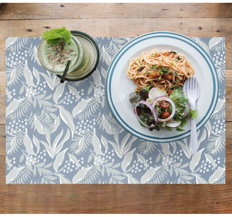 Tischset elegant Grauer blumendruck - TenStickers