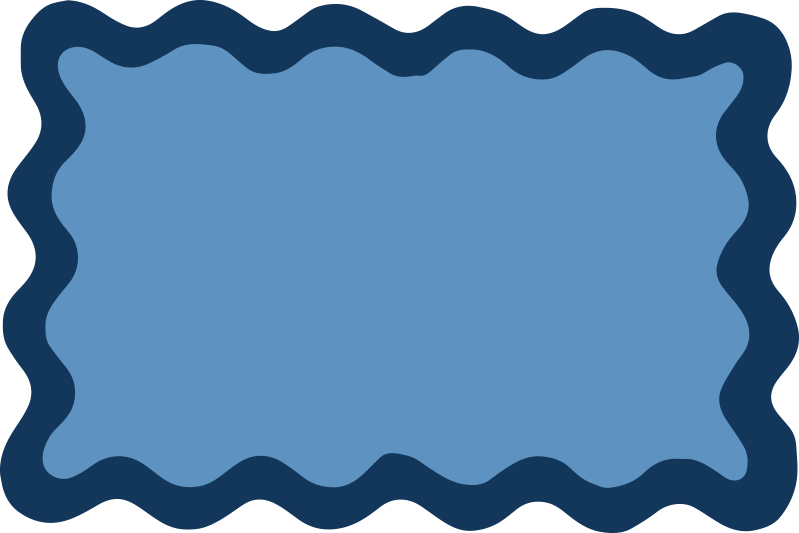 Tischset modern blauer gewellter rand - TenStickers