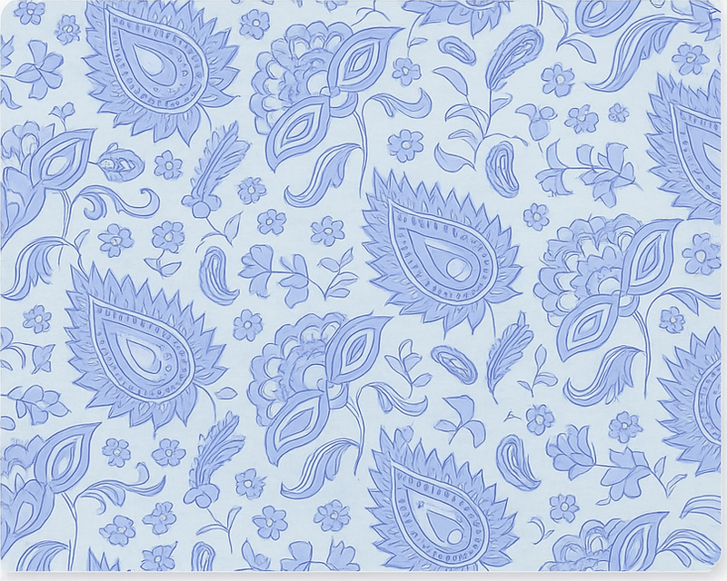Tischsets originell mit blauem paisley blumenmuster - TenStickers