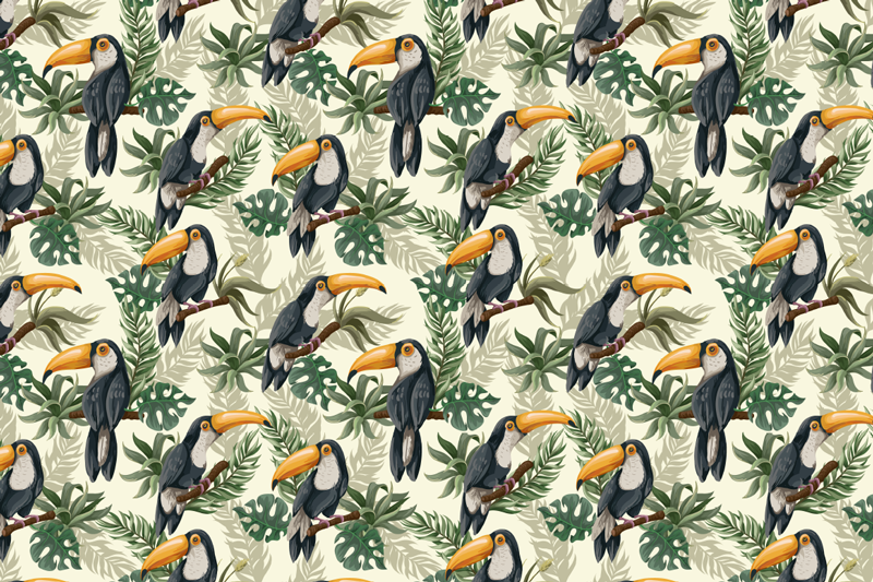 Tischsets originell im tropischen tukan-muster - TenStickers