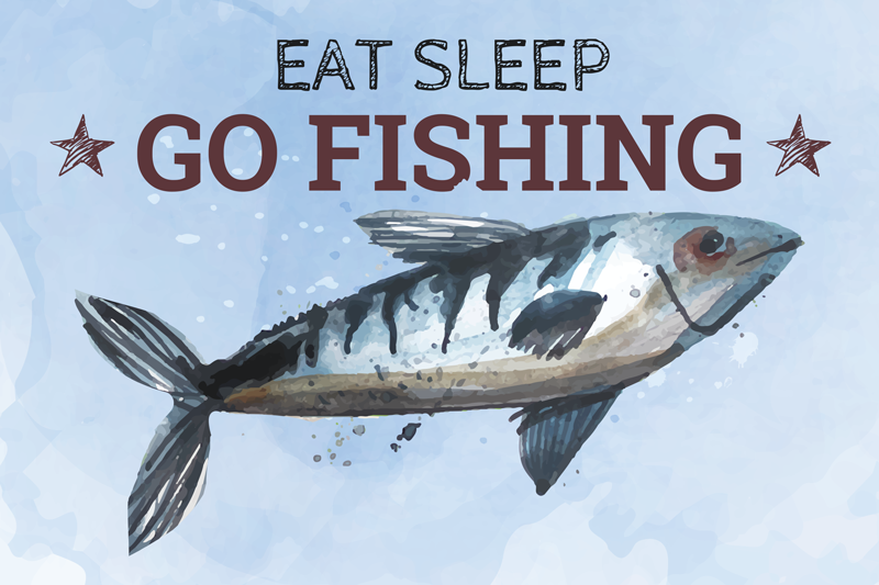 Tischset Fisch Eat Sleep Go Fishing - TenStickers