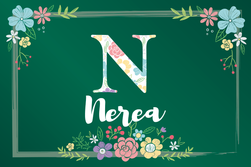 Tischset mit namen im floralen initialdesign - TenStickers