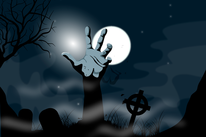 Tischset halloween spukiger friedhofsbereich - TenStickers