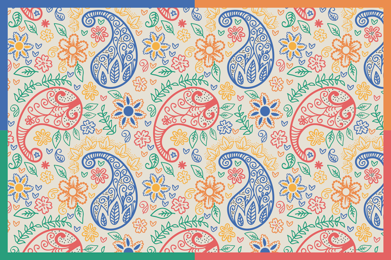 Tischset textur mit buntem paisleymuster - TenStickers