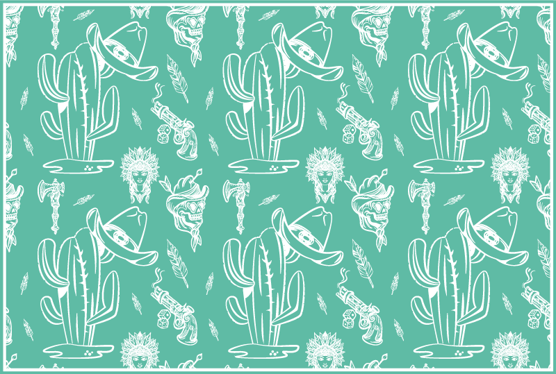 Tischsets originell mit kaktusmuster overlay - TenStickers