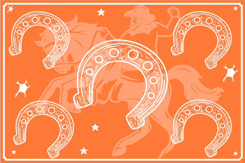 Tischsets originell im orangefarbenen hufeisenmuster - TenStickers