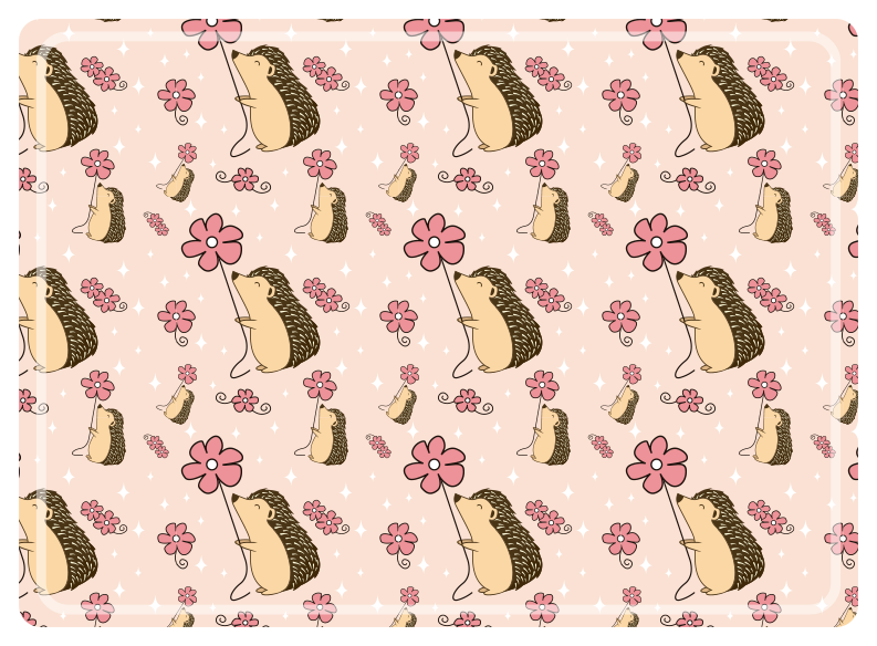 Tischsets originell mit niedlichem igelmuster - TenStickers