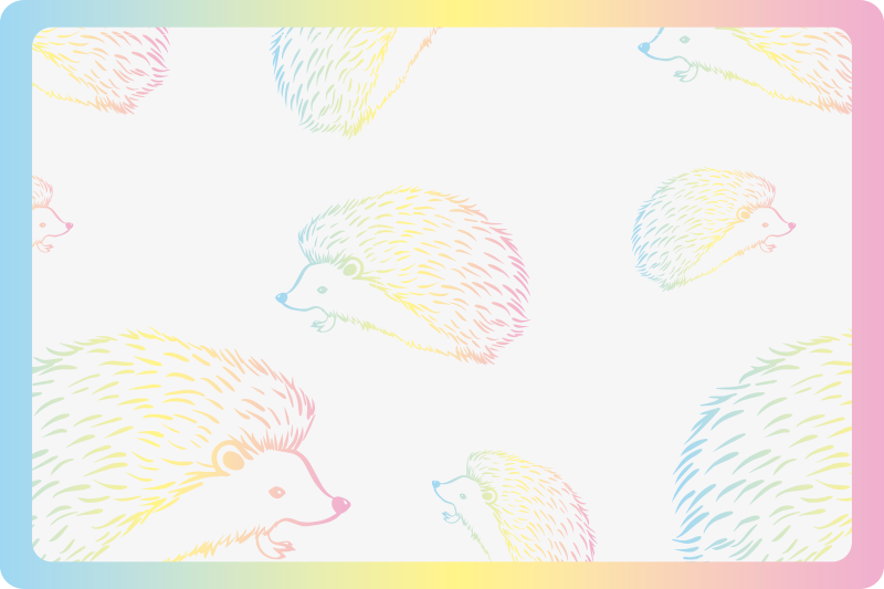 Tischset kinder mit buntem igelmuster - TenStickers