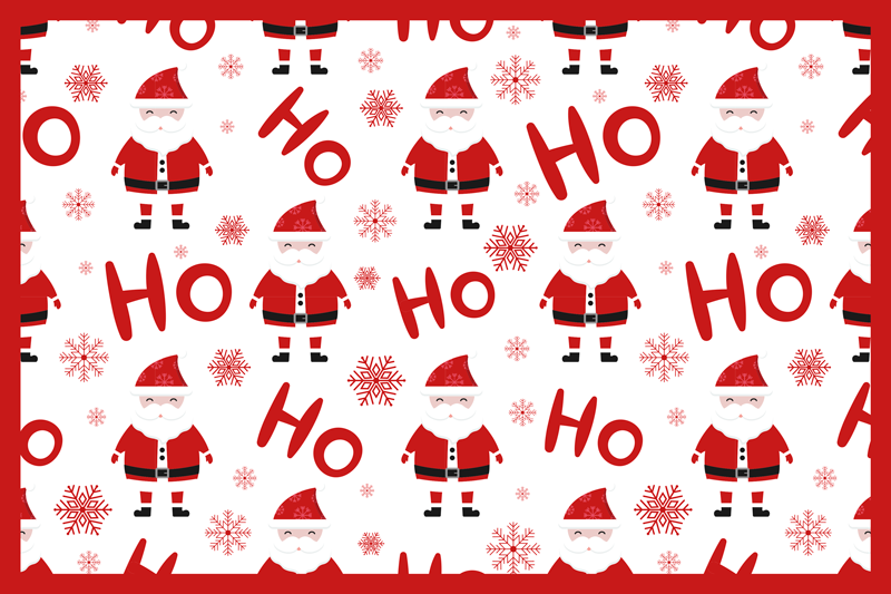 Tischset Weihnachten Santa Claus und hohoho Muster - TenStickers