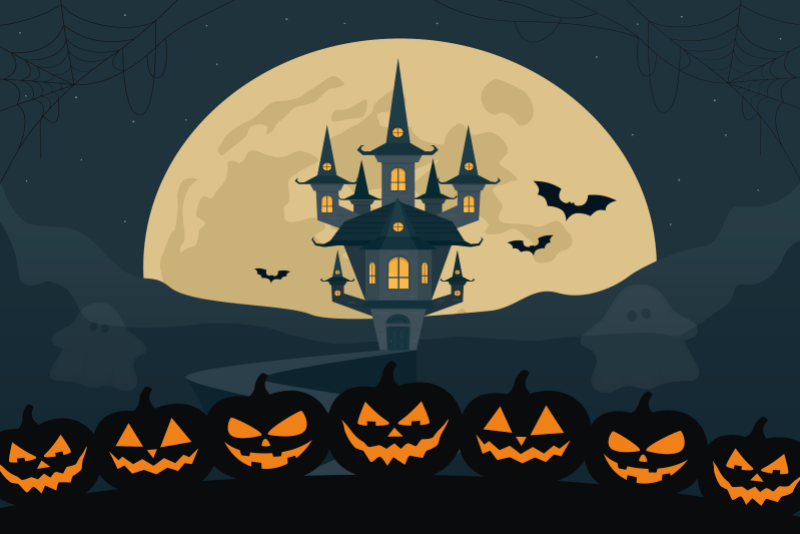 Tischset halloween gespenstische schloss-szene - TenStickers