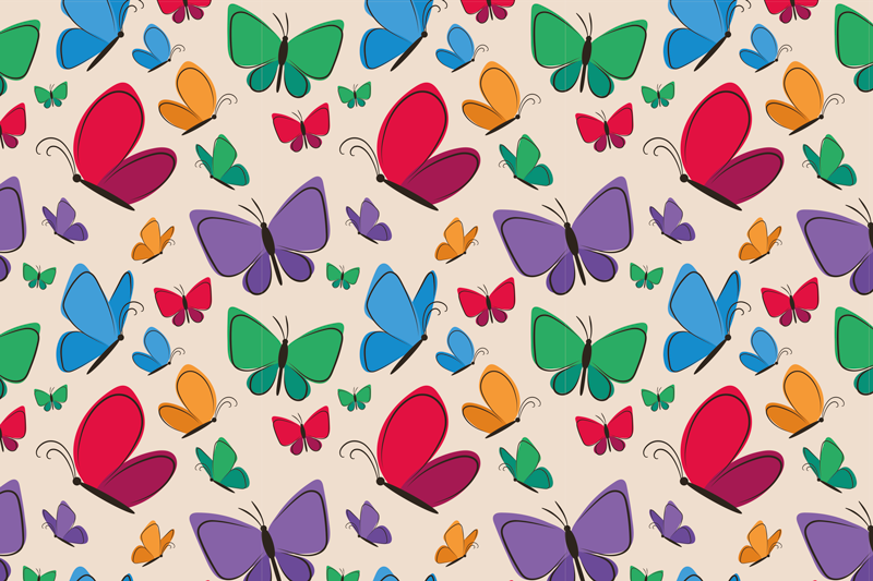 Tischsets originell bunte schmetterlingsanordnung - TenStickers