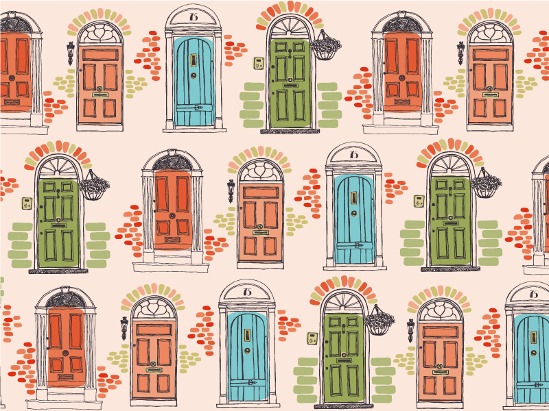 Tischsets originell mit bunten türmustern - TenStickers
