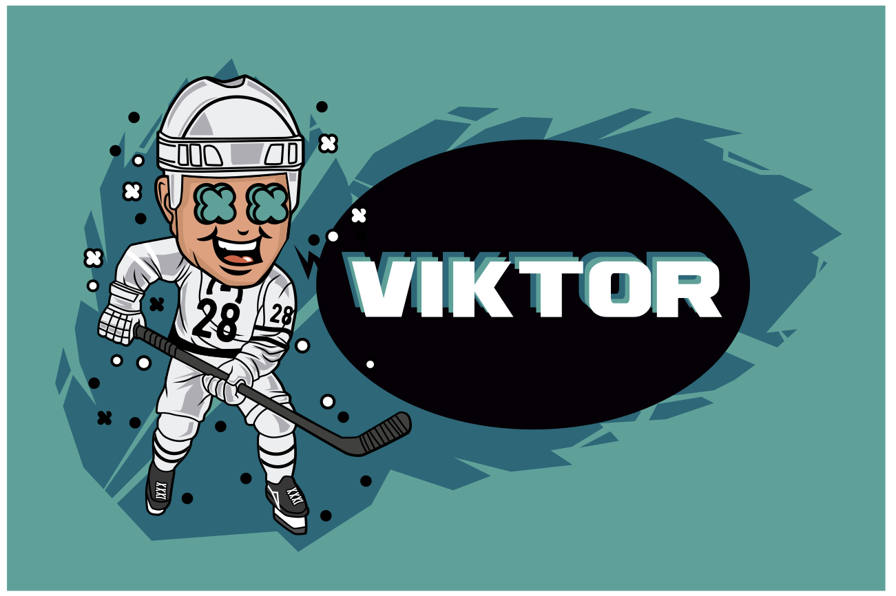 Tischset kinder cartoon eishockeyspieler - TenStickers