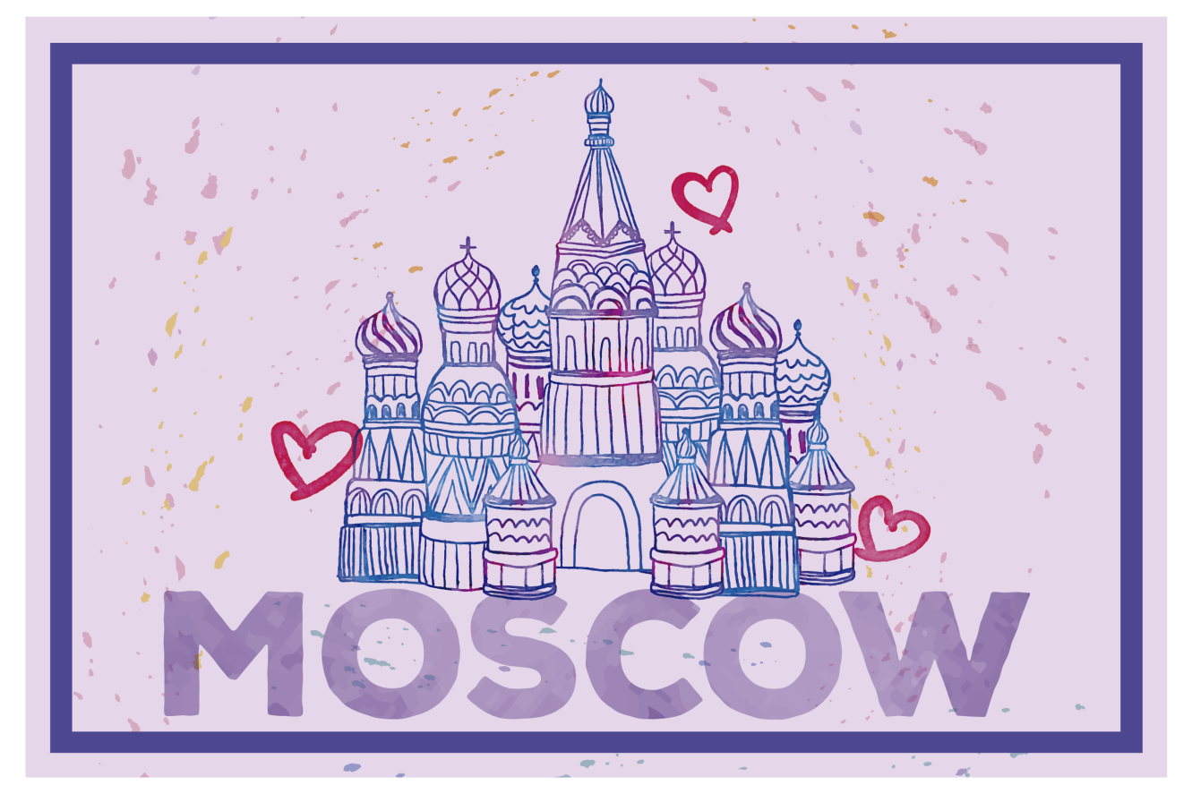 Tischset zuhause Moskau mit herzen - TenStickers