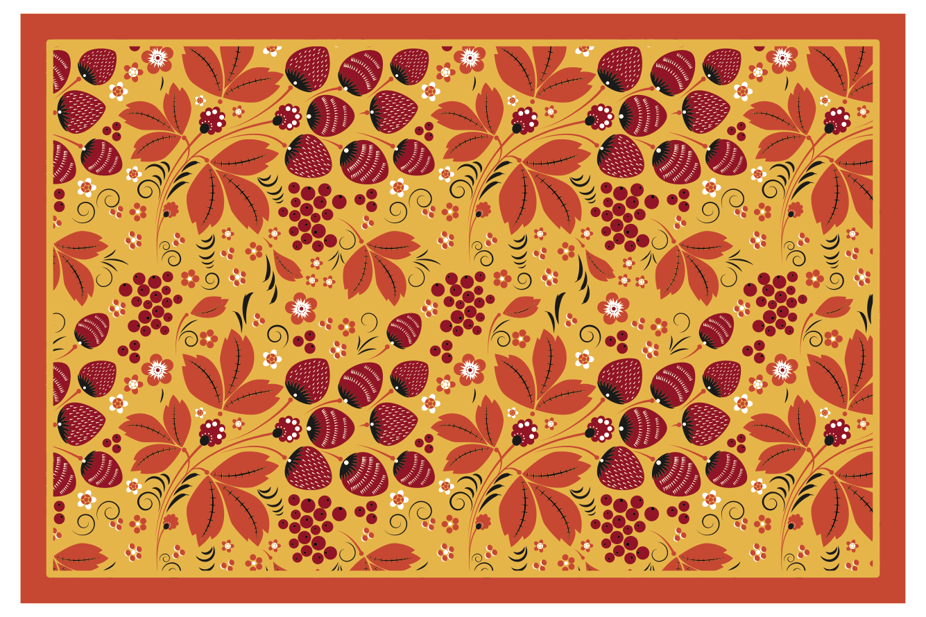 Tischset zuhause Strawberriy russisches volksmuster - TenStickers