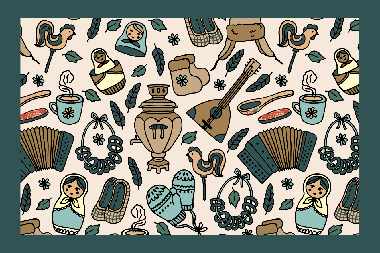 Tischsets originell mit mustern kultureller ikonen - TenStickers