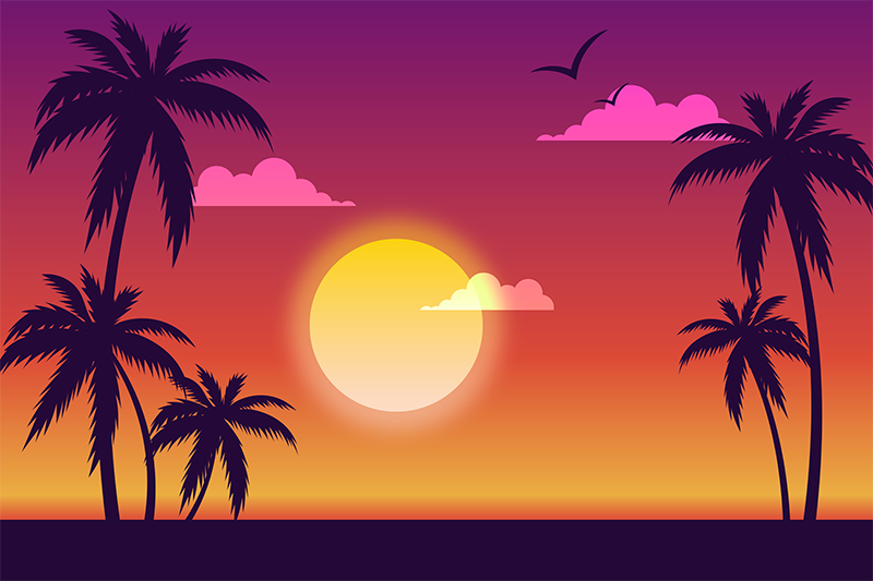 Tischset 70's Sun Sonnenuntergang der 70er jahre - TenStickers