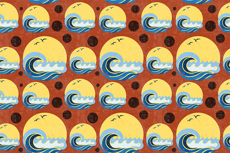 Tischset modern mit stilisiertem wellenmuster - TenStickers