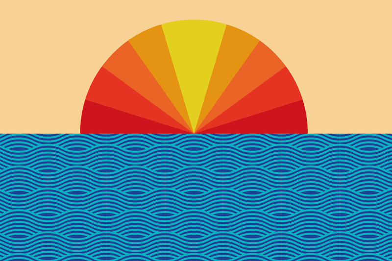 Tischset 70's Sun Vintage sonnenuntergang - TenStickers