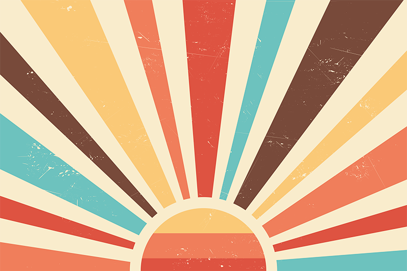 Tischset 70's Sun Abstrakter vintage sonnenuntergang - TenStickers