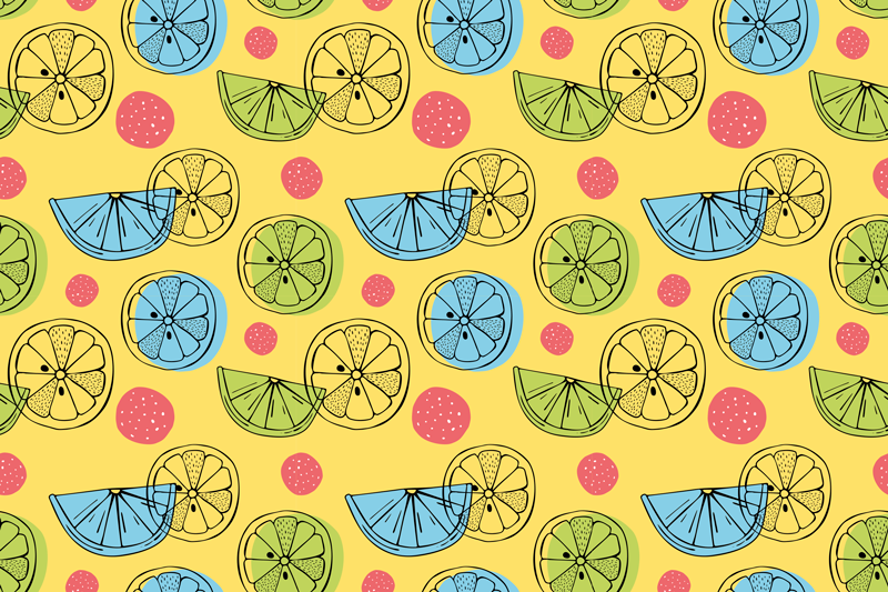 Tischsets originell mit zitrusmuster hintergrund - TenStickers