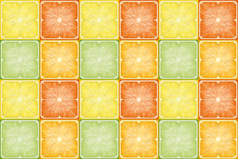 Tischsets originell mit zitrusfruchtmuster - TenStickers
