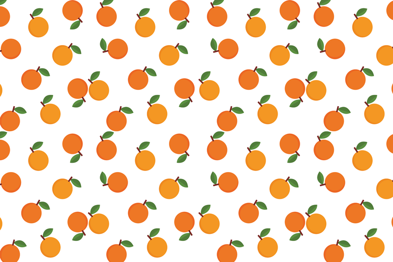 Tischsets originell mit orangefarbenem früchte-muster - TenStickers