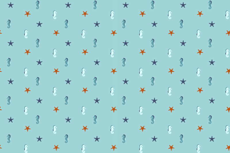 Tischsets originell mit seepferdchen und sternenfisch - TenStickers