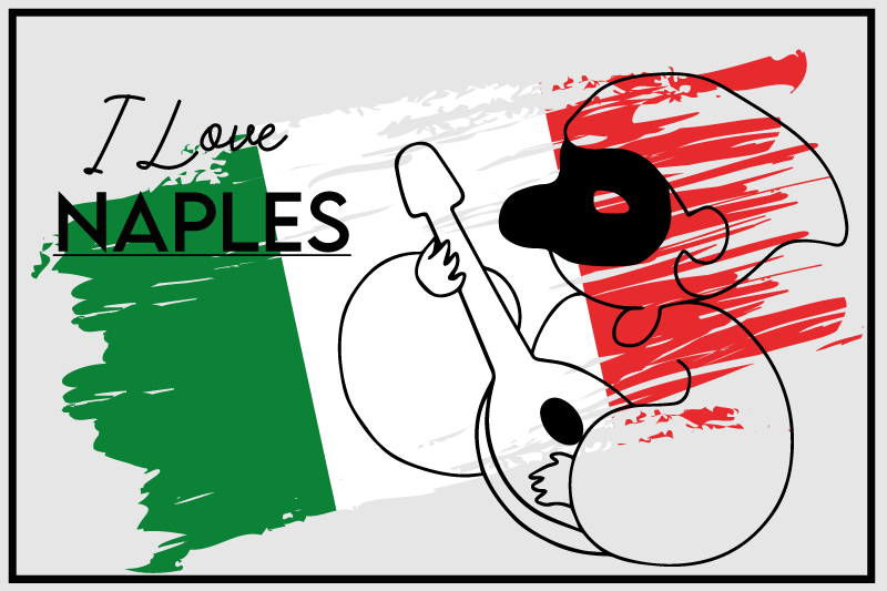 Tischset text i love neapel design - TenStickers