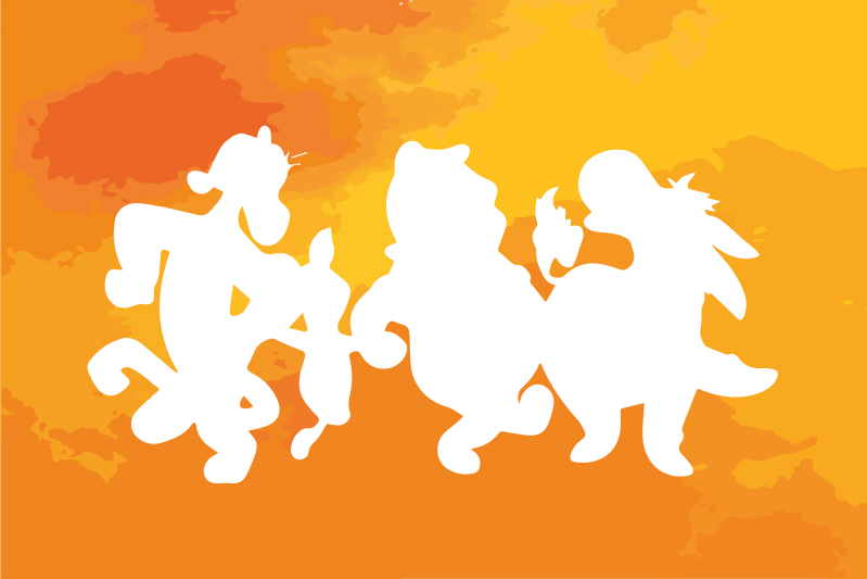 Tischset kinder mit verspielten figuren-silhouetten - TenStickers