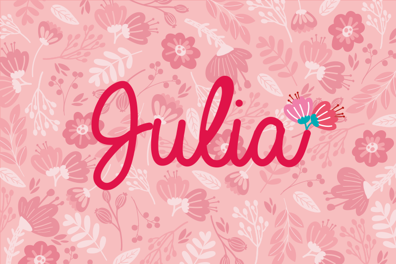 Tischset mit namen im floralen design personalisiert - TenStickers