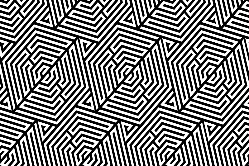 Tischset modern geometrisches schwarzes muster - TenStickers