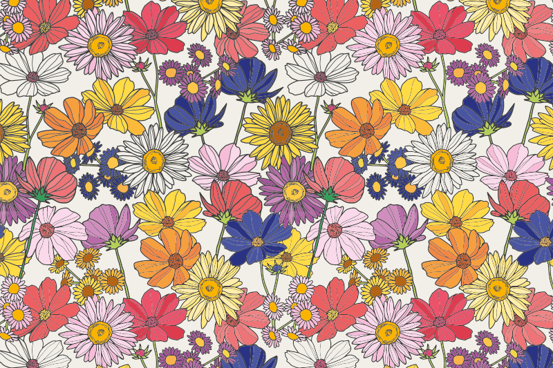 Tischset kinder mit lebhaftem pflanzenarrangement - TenStickers