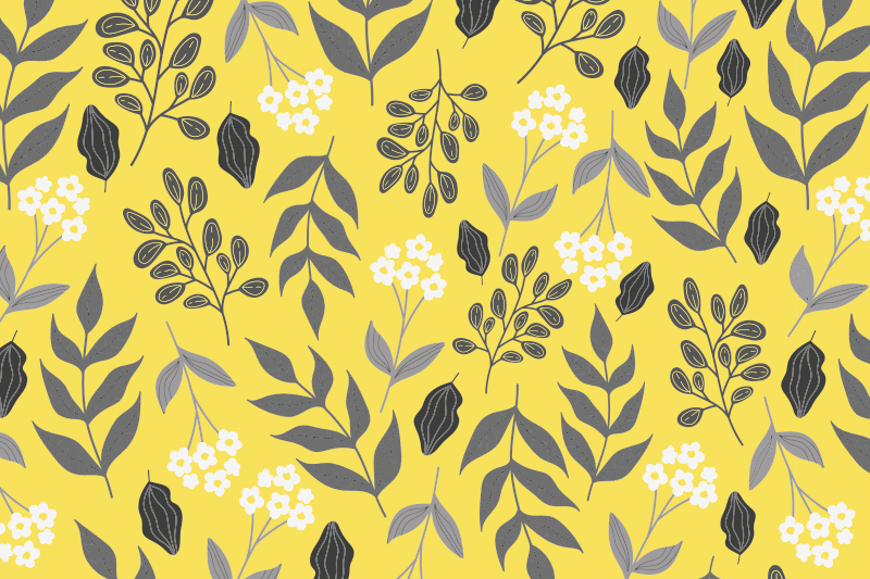 Tischset modern mit floralem gelben motiv - TenStickers