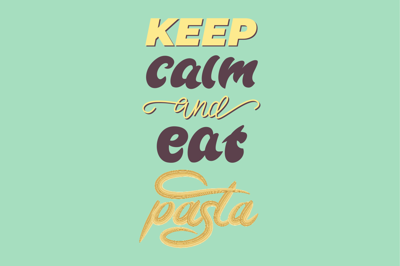 Tischset text bleib ruhig iss pasta - TenStickers