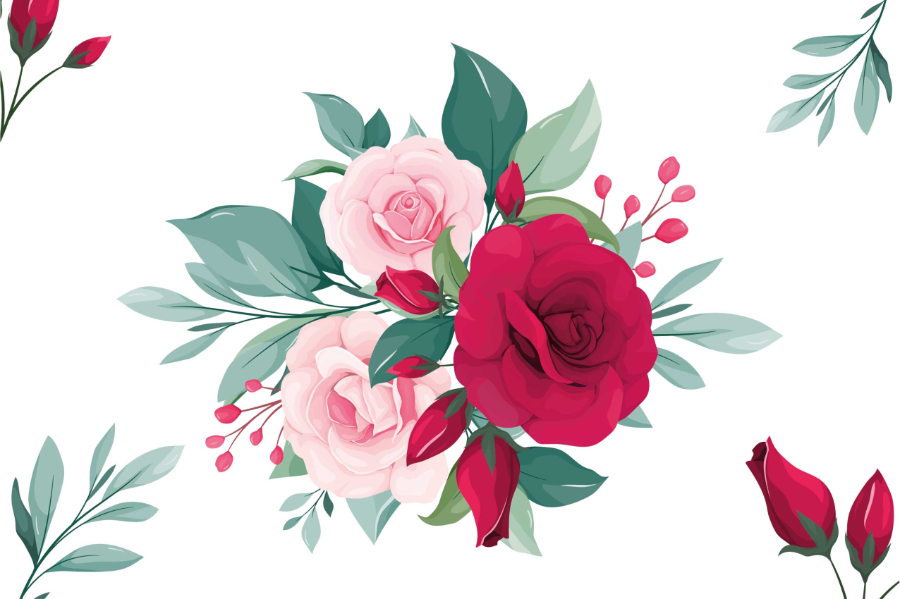 Tischsets originell mit floralem arrangement-motiv - TenStickers