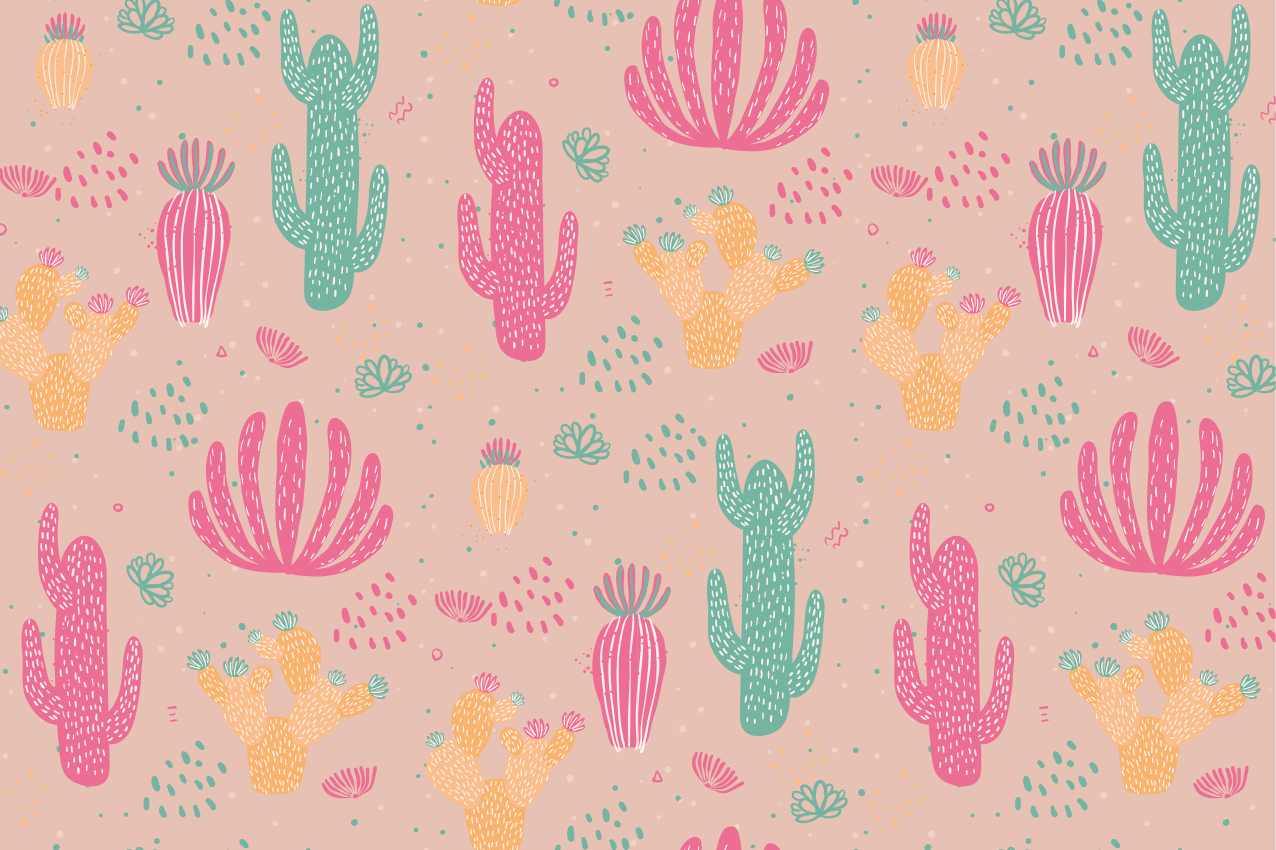 Tischsets originell mit lebhaftem kaktus-muster - TenStickers