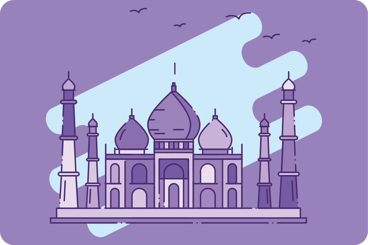 Tischset modern taj mahal silhouette - TenStickers